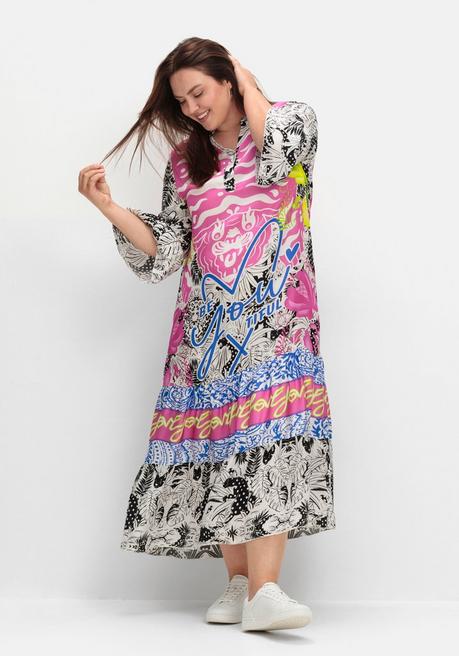 Sheego Loves Miss Goodlife Volantkleid Im Multicolor-Mustermix - Pink Gemustert Sheego