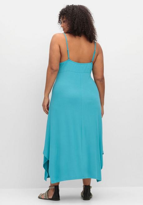 Sheego Wadenlanges Jerseykleid In Zipfeloptik - Meeresfarben Sheego