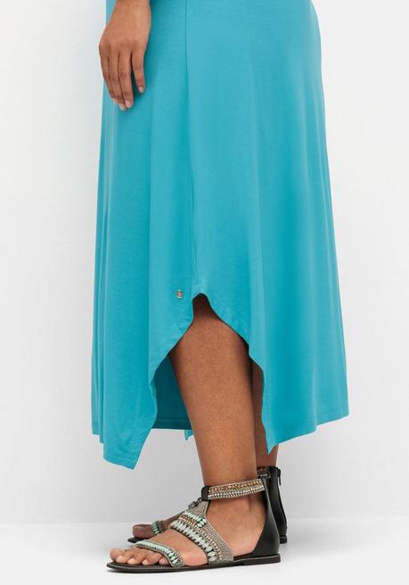 Sheego Wadenlanges Jerseykleid In Zipfeloptik - Meeresfarben Sheego