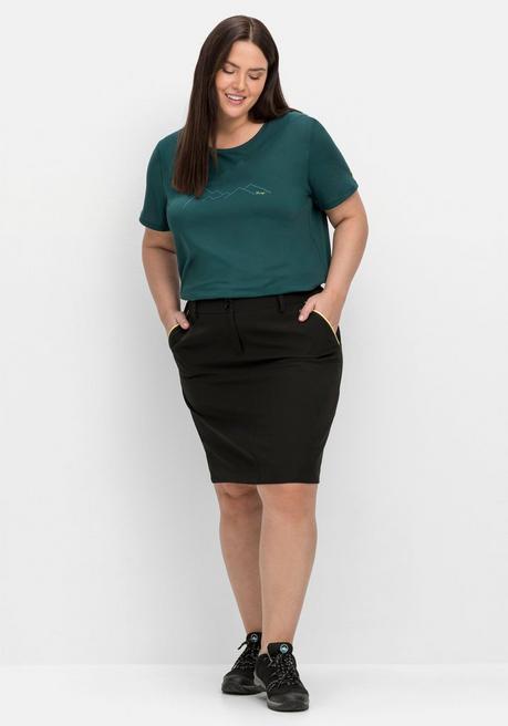 Sheego Wanderrock Mit Innenliegenden Shorts - Schwarz Sheego