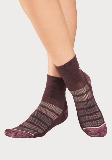 Bench LM LBG Wandersocken - Bordeaux+beigefarben Sheego