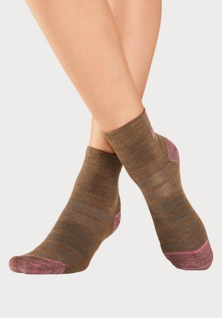 Bench LM LBG Wandersocken - Bordeaux+beigefarben Sheego
