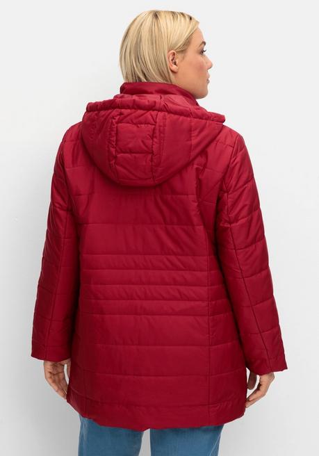Sheego Warm Wattierte Steppjacke Mit Kapuze - Dunkelrot Sheego
