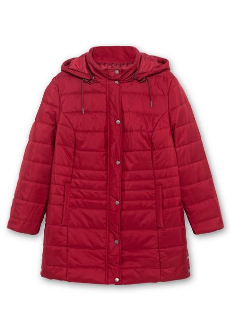 Sheego Warm Wattierte Steppjacke Mit Kapuze - Dunkelrot Sheego