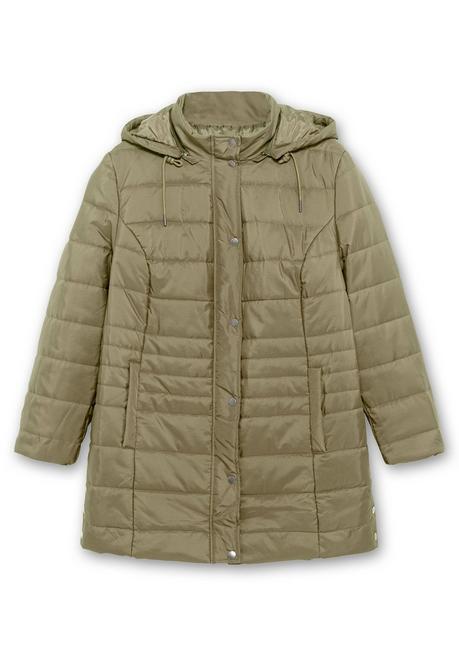 Sheego Warm Wattierte Steppjacke Mit Kapuze - Khaki Sheego