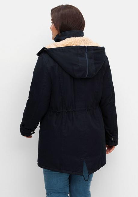 Sheego Warm Wattierter Parka Mit Taillen-Tunnelzug - Nachtblau Sheego