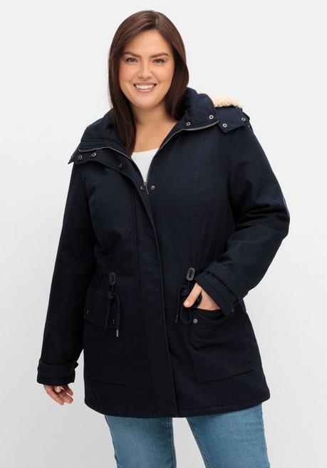 Sheego Warm Wattierter Parka Mit Taillen-Tunnelzug - Nachtblau Sheego
