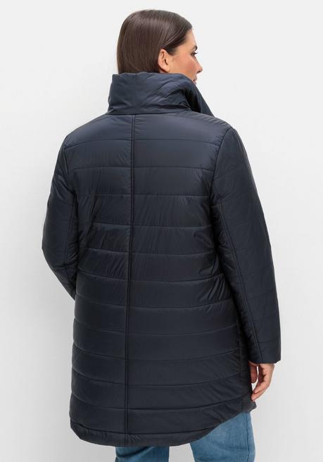 Sheego Wasserabweisende Steppjacke Mit Hohem Stehkragen - Tiefblau Sheego