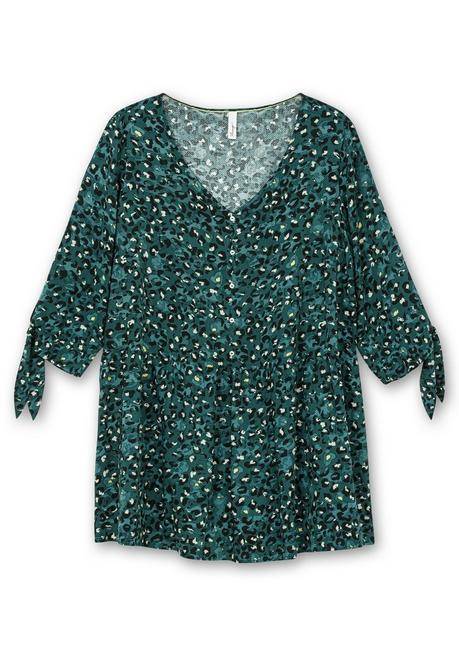 Sheego Weit Schwingende Tunika Mit Alloverprint - Tiefgrün Gemustert Sheego