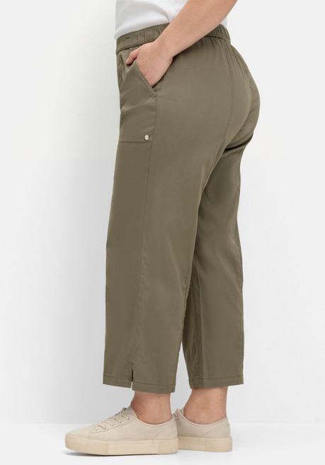 Sheego Weite 7/8-Hose Mit Gummizugbund - Khaki Sheego