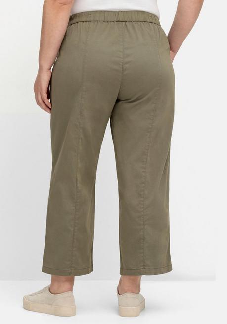 Sheego Weite 7/8-Hose Mit Gummizugbund - Khaki Sheego