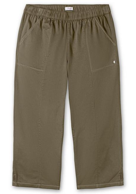 Sheego Weite 7/8-Hose Mit Gummizugbund - Khaki Sheego