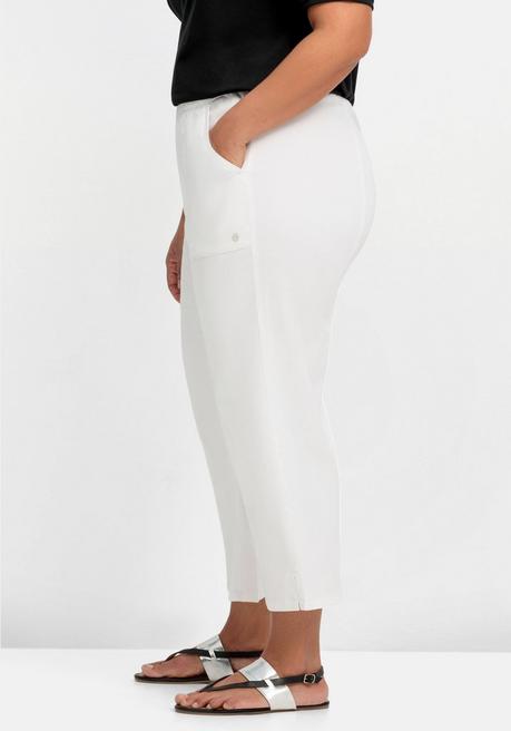 Sheego Weite 7/8-Hose Mit Gummizugbund - Weiß Sheego