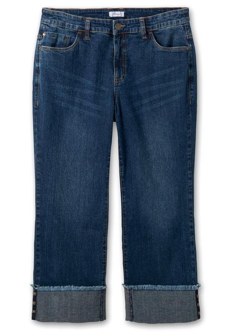 Sheego Weite 7/8-Jeans Mit Breitem Saum-Umschlag - Dark Blue Denim Sheego