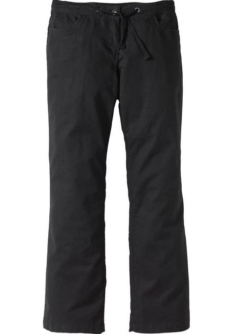 Sheego Weite Bootcut-Hose Mit Leinenanteil - Schwarz Sheego