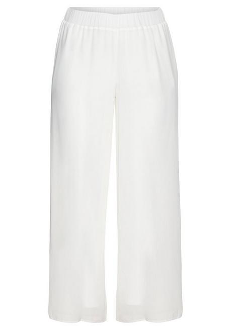 Sheego Weite Chiffonhose Im Lagenlook, Gefüttert - Offwhite Sheego