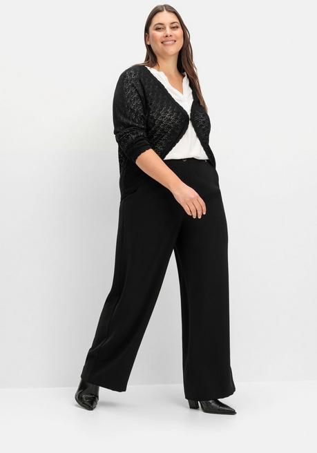 Sheego Weite High-Waist-Hose Im Curvy-Schnitt ELLA - Schwarz Sheego