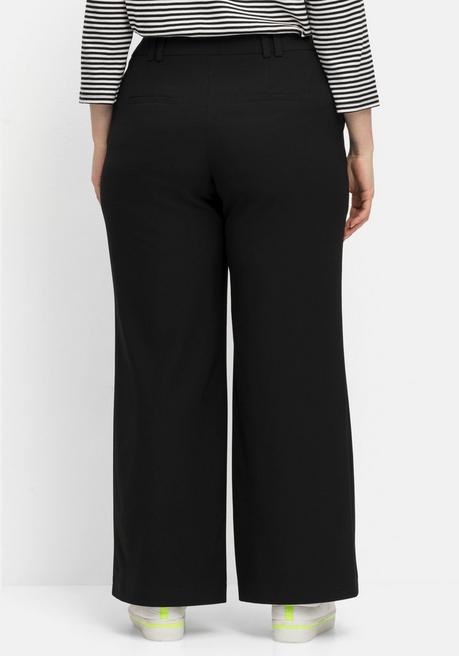 Sheego Weite Hose Im Curvy-Schnitt ELLA Mit Bundfalten - Schwarz Sheego