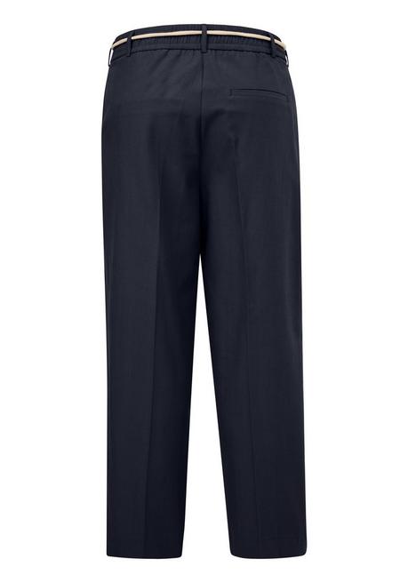 TRIANGLE Weite Hose Mit Bindeband Und Bügelfalten - Marine Sheego