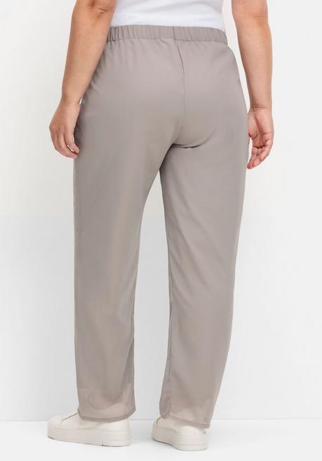 Sheego Weite Hose Mit Elastischem Bund Und Innenfutter - Grau Sheego