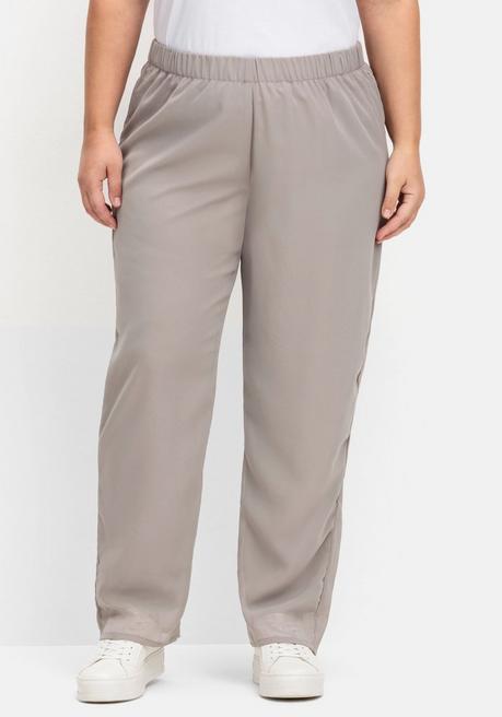 Sheego Weite Hose Mit Elastischem Bund Und Innenfutter - Grau Sheego