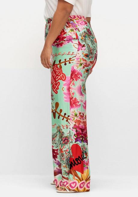 Sheego Loves Miss Goodlife Weite Hose Mit Gummibund Und Alloverdruck - Bunt Sheego