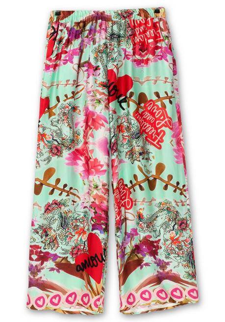 Sheego Loves Miss Goodlife Weite Hose Mit Gummibund Und Alloverdruck - Bunt Sheego