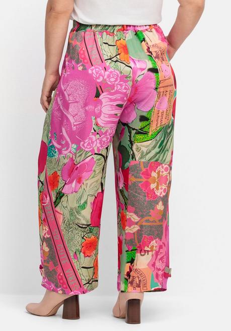 Sheego Loves Miss Goodlife Weite Hose Mit Komfortbund Und Seitentaschen - Jadegrün Bedruckt Sheego