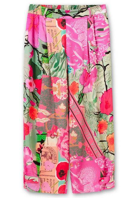 Sheego Loves Miss Goodlife Weite Hose Mit Komfortbund Und Seitentaschen - Jadegrün Bedruckt Sheego