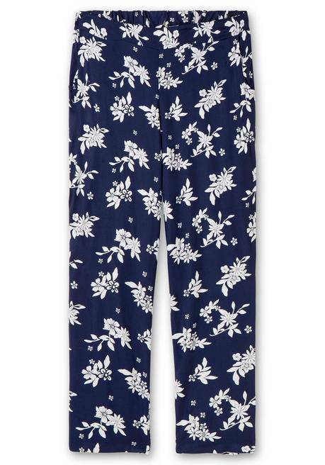 Sheego Weite Hose Mit Rundum-Dehnbund Und Blütendruck - Nachtblau Gemustert Sheego