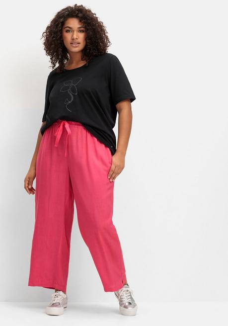 Sheego Weite Hose Mit Schlupfbund, Knöchelfrei - Magenta Sheego