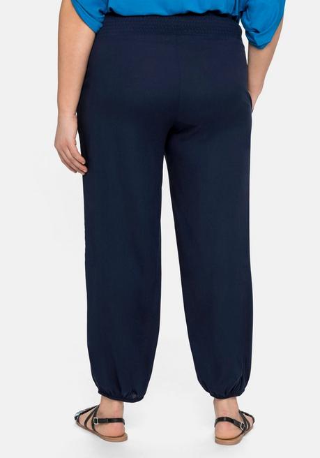 Sheego Weite Hose Mit Smokbund, Aus Viskose - Marine Sheego