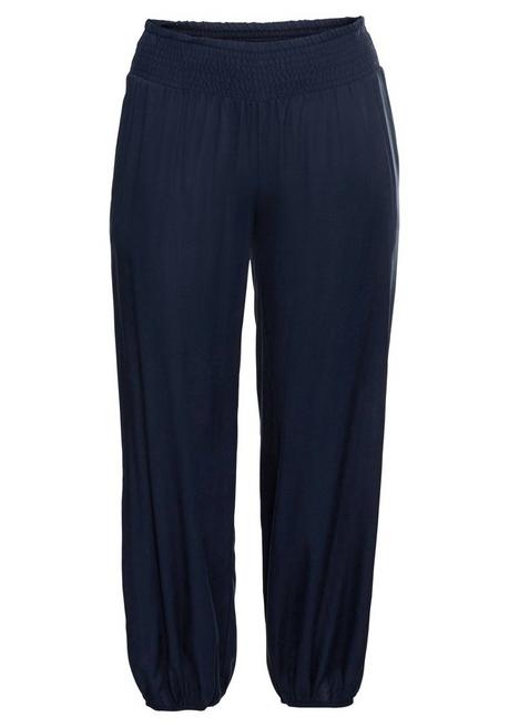 Sheego Weite Hose Mit Smokbund, Aus Viskose - Marine Sheego