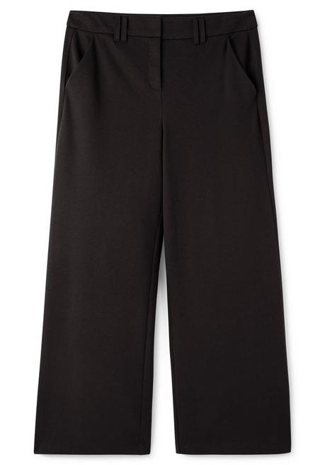 Sheego Weite Hose Mit Streifenstruktur, Extralanges Bein - Schwarz Sheego