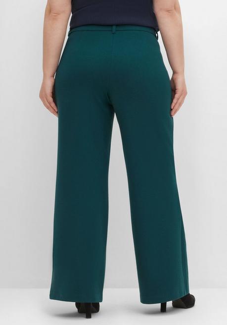 Sheego Weite Hose Mit Streifenstruktur, Extralanges Bein - Tiefgrün Sheego