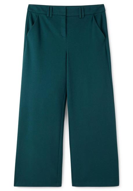 Sheego Weite Hose Mit Streifenstruktur, Extralanges Bein - Tiefgrün Sheego