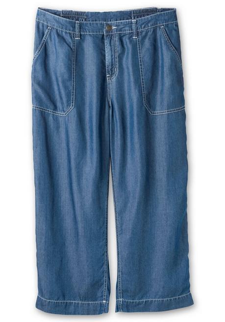 Sheego Weite Jeans Aus TENCEL™ Lyocell, Mit Kontrastnähten - Blue Denim Sheego