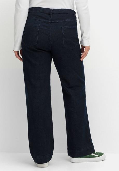 Sheego Weite Jeans In Five-Pocket-Form - Dark Blue Denim Sheego