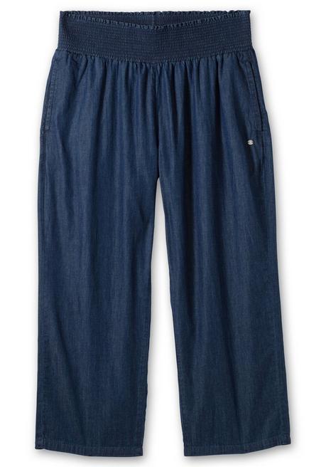 Sheego Weite Jeans Mit Smokbund, In Knöchellänge - Dark Blue Denim Sheego