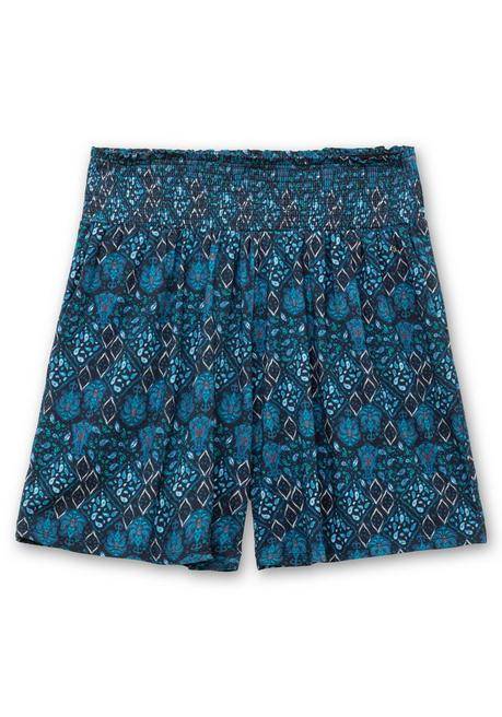 Sheego Weite Jerseyshorts Mit Smokbund Und Alloverdruck - Marine Gemustert Sheego