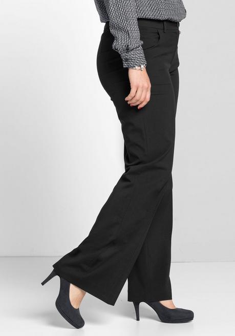 Sheego Weite Stretchhose Mit Bügelfalte - Schwarz Sheego