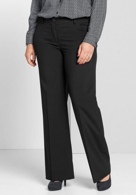 sheego Weite Stretchhose mit Bügelfalte - schwarz sheego sheego Weite Stretchhose mit Bügelfalte - schwarz sheego