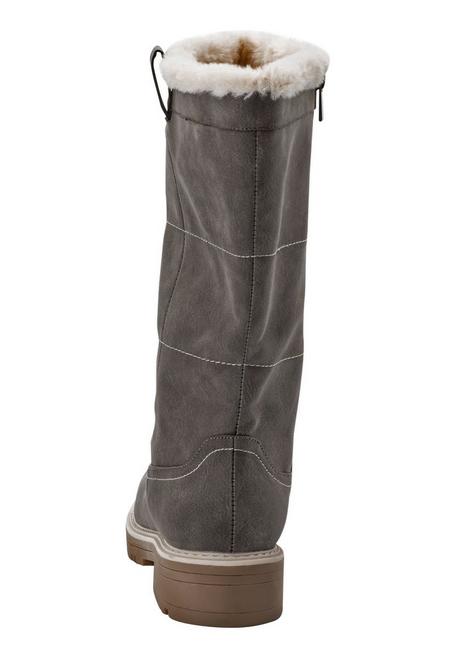 Sheego Weitschaftstiefel In Veloursleder-Optik - Taupe Sheego