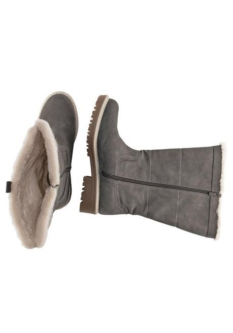 Sheego Weitschaftstiefel In Veloursleder-Optik - Taupe Sheego