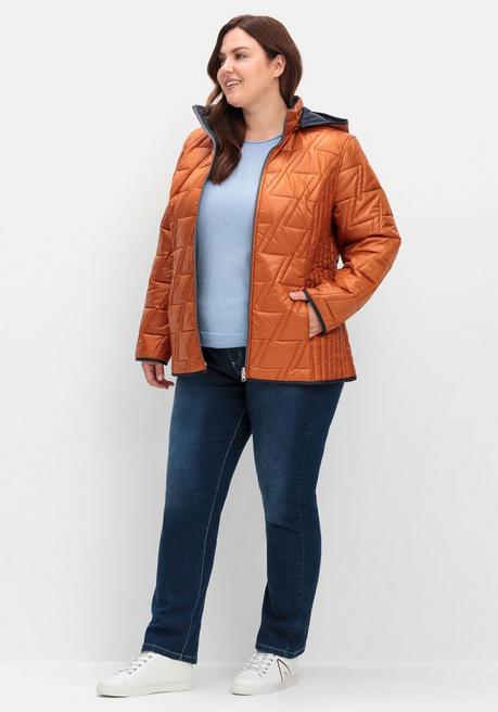Sheego Wendesteppjacke Mit Kapuze Und Stehkragen - Cognac Sheego