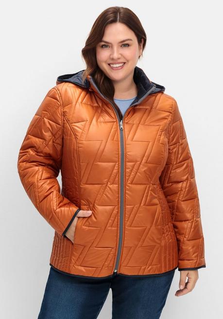 sheego Wendesteppjacke mit Kapuze und Stehkragen - cognac sheego sheego Wendesteppjacke mit Kapuze und Stehkragen - cognac sheego