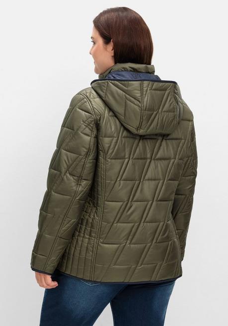 Sheego Wendesteppjacke Mit Kapuze Und Stehkragen - Khaki Sheego