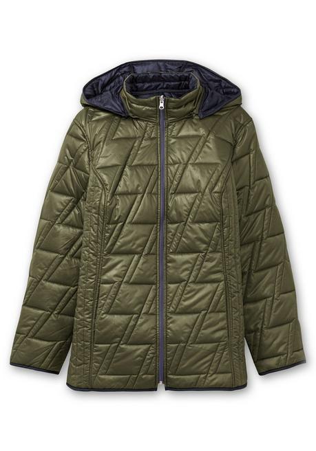Sheego Wendesteppjacke Mit Kapuze Und Stehkragen - Khaki Sheego