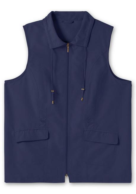 Sheego Weste Aus Microfaser, Mit Umlegekragen - Marine Sheego