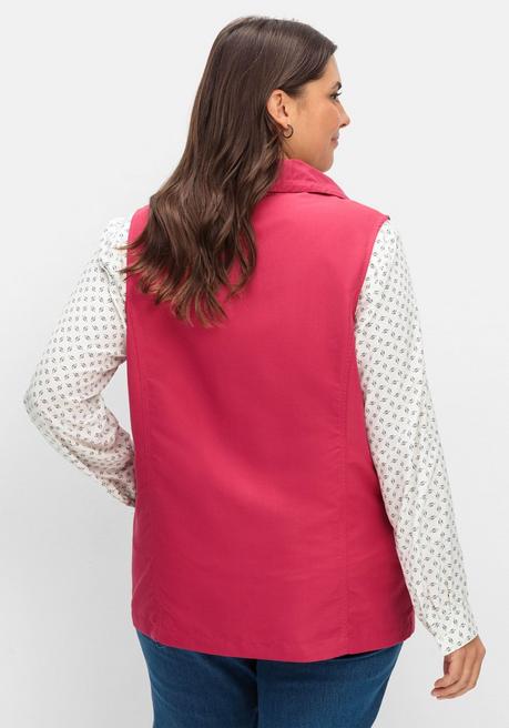 Sheego Weste Aus Microfaser, Mit Umlegekragen - Rot Sheego